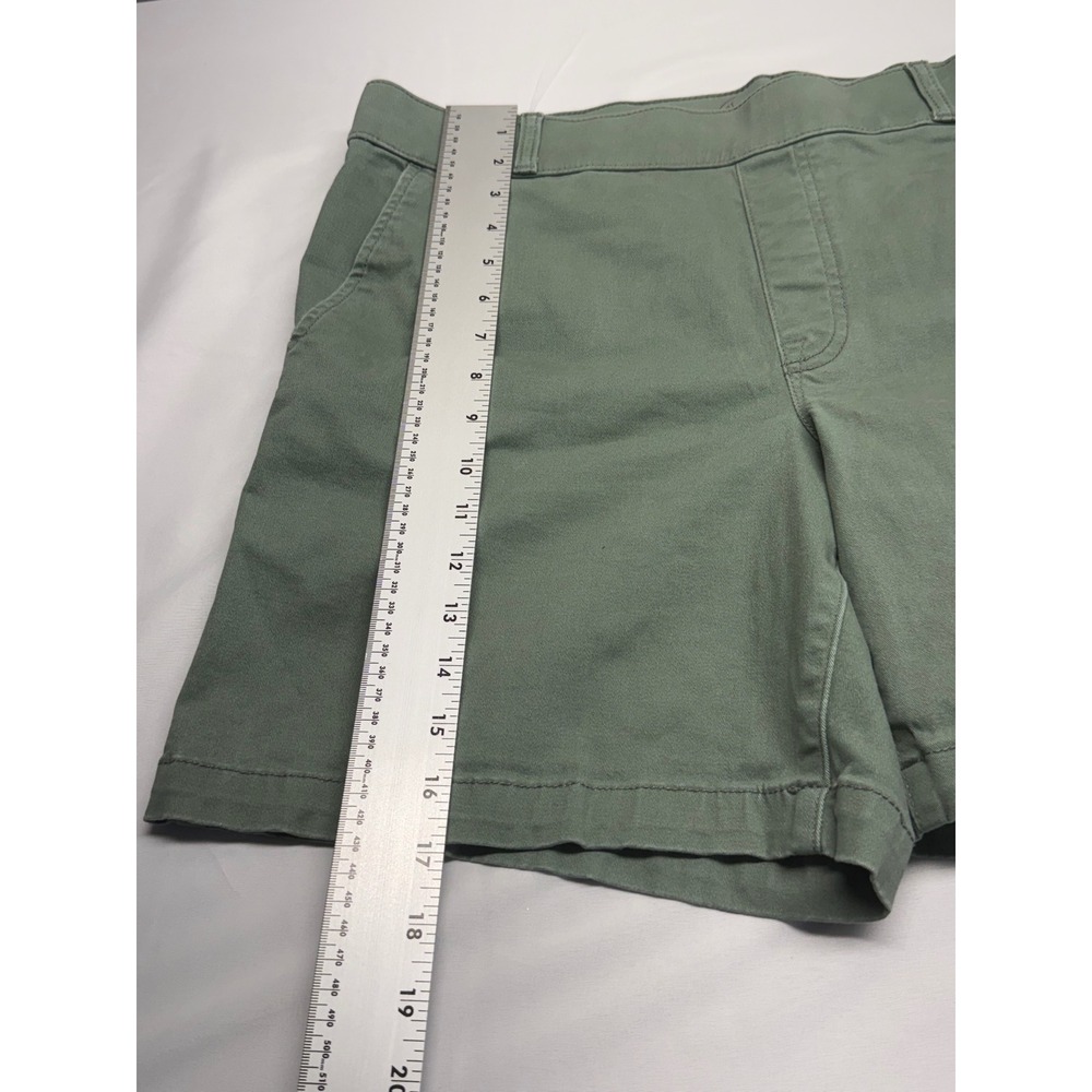Talbots Sage Green Pull On Chino Shorts Mid Rise Cotton Blend Twill Classic Fit - Picture 6 of 10